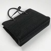 Fendi Bag Canvas Tote Zucchino Handbag Black